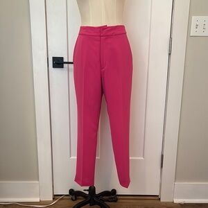 Jay Godfrey (Fits like Sz 4) Pink Pleated Trouser Pants Mid-Rise Waist